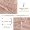 BISELINA French Linen Duvet Cover Set 2pcs with Hidden Zipper Closure Natural Flax Cotton Blend Solid Color Soft Breathable Luxury Farmhouse Bedding - Twin Size, Pale Pink view 3