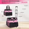 JKAOO Large Rolling Cleaning Caddy Bag with Detachable Trolley, Pink view 2