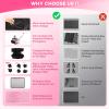 JKAOO Large Rolling Cleaning Caddy Bag with Detachable Trolley, Pink view 3