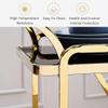 HAOKAZLBR Bar Serving Cart for Hotel Luxury Restaurant, Mini Bar Trolley Bar Cart Camping Trolley Drinks Cart Made of Metal and Tempered Glass Cream Sideboard Tea Trolleys for Kitchen, Home, Office view 2