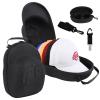 Anguu Hat Travel Case, Hard Hat Carrier Organizer with Clip & Glasses Storage, Holds 6 Baseball Caps for Home/Travel - Black view 1