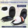 Anguu Hat Travel Case, Hard Hat Carrier Organizer with Clip & Glasses Storage, Holds 6 Baseball Caps for Home/Travel - Black view 3