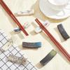 beinkmake 8Pcs Japanese Style Chopstick Rest Ceramic Chopstick Holder for Dinner Spoons Forks Paint Brushes Table Decoration view 4