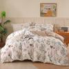 OAITE Duvet Cover King Size - 100% Cotton Comforter Cover Floral Duvet Cover Sets 3-PC, Breathable Duvet Cover with Zipper Closure & Corner Ties view 1