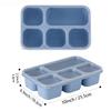 Lezuoey 4 Pack Adult Lunch Box Snack Box for Kids, 5 Compartment Meal Prep Containers Reusable Portion Control Containers Wheat Straw Lunch Box Food Storage Containers for School, Work, Travel view 3