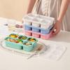Lezuoey 4 Pack Adult Lunch Box Snack Box for Kids, 5 Compartment Meal Prep Containers Reusable Portion Control Containers Wheat Straw Lunch Box Food Storage Containers for School, Work, Travel view 4