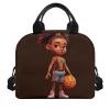 ZOUTAIRONG Custom Name American Boys Basketball Lunch Box for Kids Thermal Insulation Lunch Bag Reusable Lunch Box Container with Shoulder Strap Sturdy Handle for Age 6 7 8 9 10 11 12 Year Old School view 2