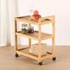 Bar Serving Cart for Hotel Luxury Restaurant, 3 Tier Utility Cart with Wheels Kitchen Island Trolley, Bathroom Garage Solid wood Storage Shelves, Wine Tea Dining Cart, for Hotels Home Use ( Color : B view 2