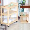 Bar Serving Cart for Hotel Luxury Restaurant, 3 Tier Utility Cart with Wheels Kitchen Island Trolley, Bathroom Garage Solid wood Storage Shelves, Wine Tea Dining Cart, for Hotels Home Use ( Color : B view 3