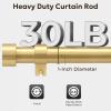 Zeerobee Curtain Rods for Windows 32 to 168, Brushed Gold Curtain Rod, Adjustable 1 Inch Heavy Duty Outdoor/Indoor Modern Drapery Pole, 32"-168" view 3