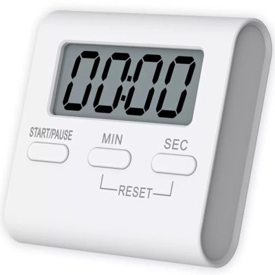 Toguma Square Timer Small Digital Kitchen Timers Magnetic Countdown Timer for Cooking Digital Stopwatch with Loud Alarm for Baking Exercise (White)