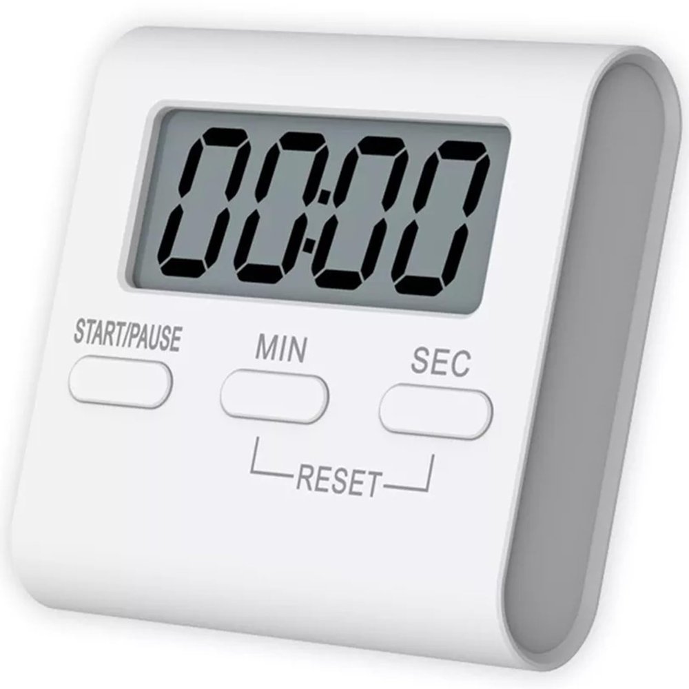 Toguma Square Timer Small Digital Kitchen Timers Magnetic Countdown Timer for Cooking Digital Stopwatch with Loud Alarm for Baking Exercise (White)