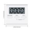 Toguma Square Timer Small Digital Kitchen Timers Magnetic Countdown Timer for Cooking Digital Stopwatch with Loud Alarm for Baking Exercise (White) view 2
