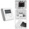 Toguma Square Timer Small Digital Kitchen Timers Magnetic Countdown Timer for Cooking Digital Stopwatch with Loud Alarm for Baking Exercise (White) view 4