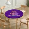 DZASDIYM Custom Round Fitted Tablecloth with Your Photo, Personalized Elastic Edge Table Cover, for Holiday Dinner Parties Special Occasions Indigo Fit for 60" Table view 2
