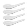 4pcs Soup Spoon,Porcelain Tablespoon Longs Handle Easy to Hold Noodle Soup Spoons Non Slip Bottom for Kitchen Hotel Restaurant view 1