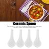 4pcs Soup Spoon,Porcelain Tablespoon Longs Handle Easy to Hold Noodle Soup Spoons Non Slip Bottom for Kitchen Hotel Restaurant view 2