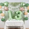 Sage Green 13th Birthday Decorations Kit - Official Teenager Banner, Cake Topper, Green Balloons, Party Supplies for 13 Years Old view 3