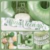 Sage Green 13th Birthday Decorations Kit - Official Teenager Banner, Cake Topper, Green Balloons, Party Supplies for 13 Years Old view 4