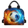 ZOUTAIRONG Insulated Lunch Bag for Kids Fire Ice Football Boy Girl Polyester Lunchbox Tote Food Container Cooler Boxes for School Picnic Travel Reusable Lunch Tote Bag Organizer for Kids School Travel view 2