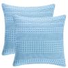 PHF Waffle Weave Euro Pillow Shams, 2 Pack 100% Cotton Pillow Covers 26x26 Inches for Decor, No Insert, Luxury Aesthetic Euro Pillow Cases for Bedroom Decor, Sky Blue view 1