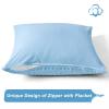 PHF Waffle Weave Euro Pillow Shams, 2 Pack 100% Cotton Pillow Covers 26x26 Inches for Decor, No Insert, Luxury Aesthetic Euro Pillow Cases for Bedroom Decor, Sky Blue view 4