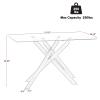 Henf 51.2'' Glass Dining Table for 4-6 People, Rectangle Kitchen Table with Silver Metal Legs, Tempered Glass Top Dining Room Table for 4, Dining Table for Dining Room Home Kitchen view 2