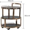 HAOKAZLBR Bar Serving Cart for Hotel Luxury Restaurant, Kitchen Storage Trolley Kitchen Trolley Cart 3 Tier Bar Cart Drinks Trolley,Kitchen Serving Trolley Storage with Wheel,Tea Cart, oujinmm2024327 view 3