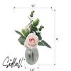 SEDLAV Clear 8" Tabletop Faux Rose Floral Arrangement in Glass Bud Vase view 2