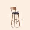 HEAIQI Bar Chair Bar Stools 30 Inch High Bar Chair Backrest Solid Wood High Stool Home Kitchen Restaurant Office Bar Stool Leisure Cafe Bar Stool Office Chair Kitchen Chair (Color : A) view 2