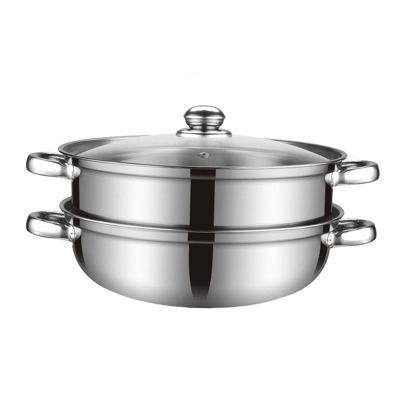 ADSFASF Steamer Pot Steamer Cookware Stainless Steel Stocked Double Layers Kitcken Cooking Tool Steamer for Cooking for Dumpling Egg/425, Argent