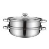 ADSFASF Steamer Pot Steamer Cookware Stainless Steel Stocked Double Layers Kitcken Cooking Tool Steamer for Cooking for Dumpling Egg/425, Argent view 2