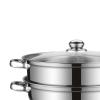 ADSFASF Steamer Pot Steamer Cookware Stainless Steel Stocked Double Layers Kitcken Cooking Tool Steamer for Cooking for Dumpling Egg/425, Argent view 3