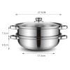 ADSFASF Steamer Pot Steamer Cookware Stainless Steel Stocked Double Layers Kitcken Cooking Tool Steamer for Cooking for Dumpling Egg/425, Argent view 4
