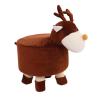 ADSFASF Foot Stool Ottoman Stool Furniture Stylish Anti Slip Small Footstool Footrest for Nursery Dressing Room Bedroom Entryway, Cow/228 (Color : Elk, Size : 29cmx26cm) view 1