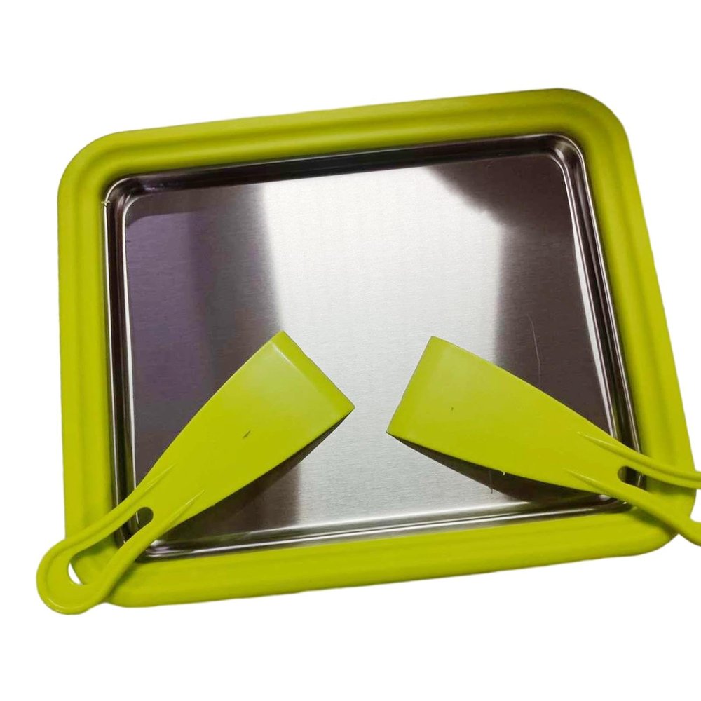 ADSFASF Ice Cream Roll Maker Machine Portable Stainless Steel Food Grade Material Summer Yogurts Machine, Green/80 (Color : Green)