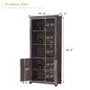 AMERLIFE Farmhouse Bookcase with Doors, 5 Shelf Bookshelf Storage Cabinet with Adjustable Shelves & Barn Door, Versatile Storage Pantry Cabinet for Bedroom, Living Room, Kitchen, Rustic Oak Black view 2