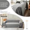 STACYPIK Textured Dark Grey Couch Cover for Dogs Chenille Pet Sofa Cover Washable Jacquard Couch Throw Protector for Sectional Thick Soft Sofa Slipcover Blanket for 3 Cushion Couch-71X118IN view 4