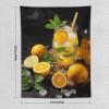 GFLFMXZW Tapestry Wall Tapestry Wall Hanging Aesthetic Tapestry Wall Art Decor Orange Lemonade with Mint Wall Hanging Tapestry for Bedroom Living Room Dorm 30"x40" view 2