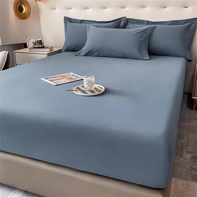 F100% Cotton Fitted Sheet, Deep Pocket Breathable Durable Sheet Decor Cover Mattress Cover Dust Cover (Color : Blueberries, Size : 180 * 200cm)
