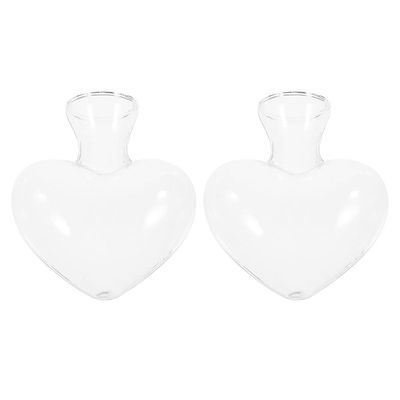 Toddmomy Hydroponic Plant Vase Decorative Glass Vase with Heart Shape for Home Office Small Clear Glass Planter 3.34X3.14X1.57In