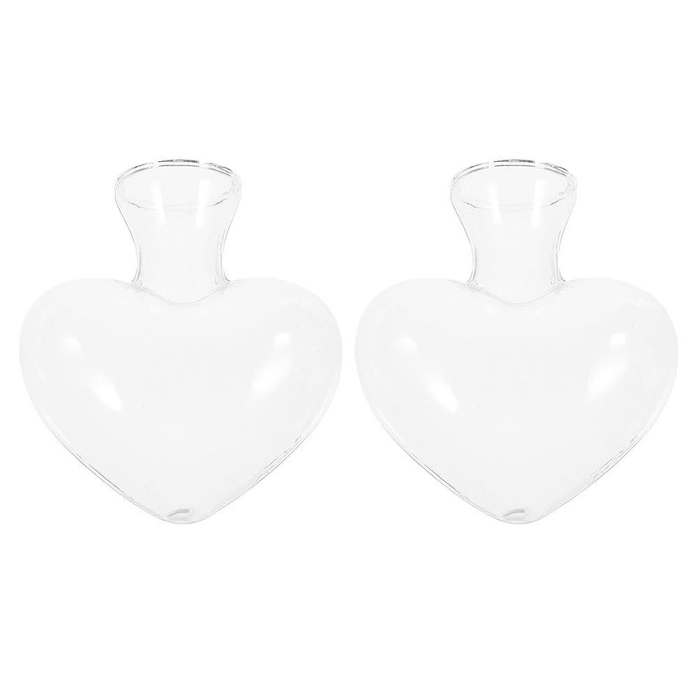 Toddmomy Hydroponic Plant Vase Decorative Glass Vase with Heart Shape for Home Office Small Clear Glass Planter 3.34X3.14X1.57In