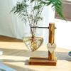 Toddmomy Hydroponic Plant Vase Decorative Glass Vase with Heart Shape for Home Office Small Clear Glass Planter 3.34X3.14X1.57In view 3