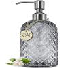 JASAI 18Oz Gray Glass Soap Dispenser with Rust Proof Pump, Refillable Kitchen soap Dispenser for Dish Soap, Bathroom Soap Dispenser for Dispense Hand soap, Lotion. view 1