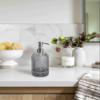 JASAI 18Oz Gray Glass Soap Dispenser with Rust Proof Pump, Refillable Kitchen soap Dispenser for Dish Soap, Bathroom Soap Dispenser for Dispense Hand soap, Lotion. view 3