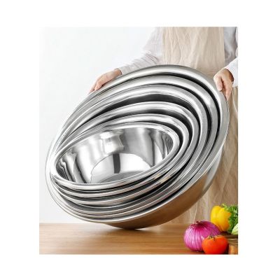 304 Stainless Steel Salad Bowls Mixing Bowls Pots and Pans 6 Piece Set Cooking Baking Nesting Bowls Soup Bowls Serving Trays Cookware