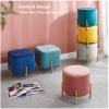 Light Luxury Stackable Round Ottoman for Living Room,Height Adjustable Low Footstool,Home Decor Upholstered Footrest,Bedroom-A-13 * 12.6inch view 4