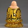 ERoomQ Statue Ornament Resin Golden Laughing Buddha with Ru Yi Figurines Sculptures Wealth Lucky Gift Decoration (Gold) view 4