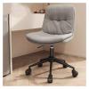 Office Chair with Wheels Swivel Desk Chairs Upholstered Faux Leather Computer Task Chair Height Adjustable Modern Armless Rolling Chair with Backrest (Color : Gray) view 1
