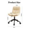 Office Chair with Wheels Swivel Desk Chairs Upholstered Faux Leather Computer Task Chair Height Adjustable Modern Armless Rolling Chair with Backrest (Color : Gray) view 3